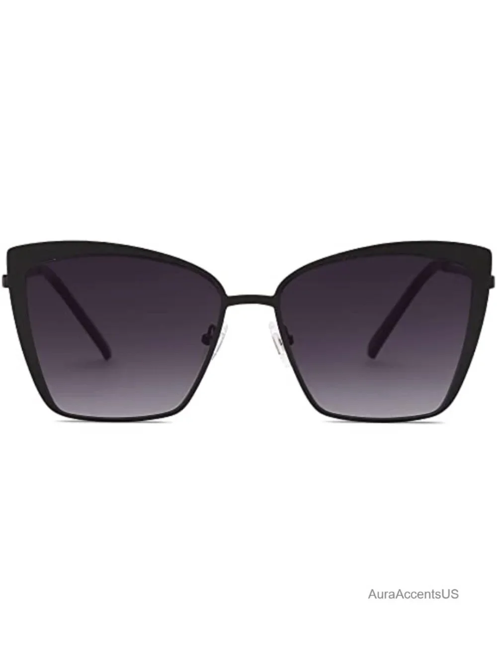 Cat Eye Sunglasses Mirrored Lens Metal Frame UV400 Full Frame